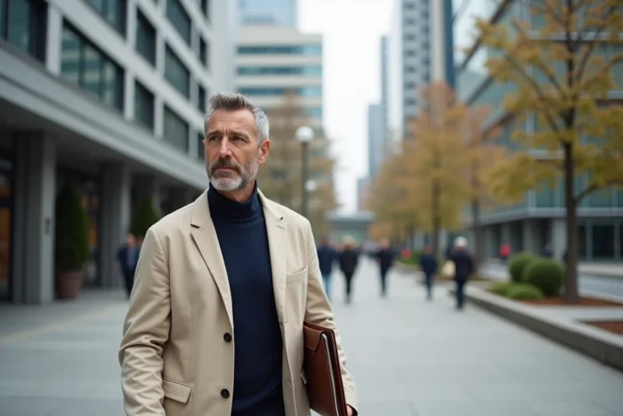 Bertrand Barré en extérieur dans un cadre urbain contemporain en 2024