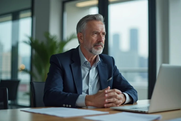 Bertrand Barré en réunion professionnelle dans un bureau contemporain en 2024